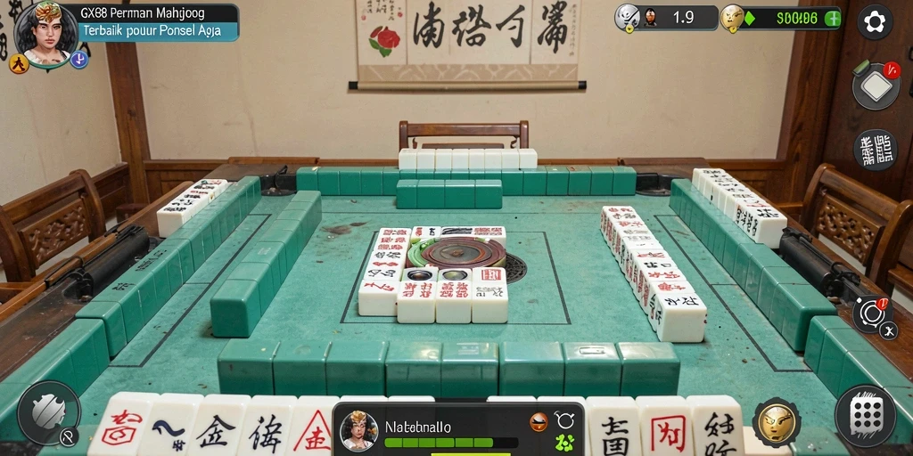 Tampilan gameplay menarik dari GX88 yang menunjukkan aksi permainan Mahjong.