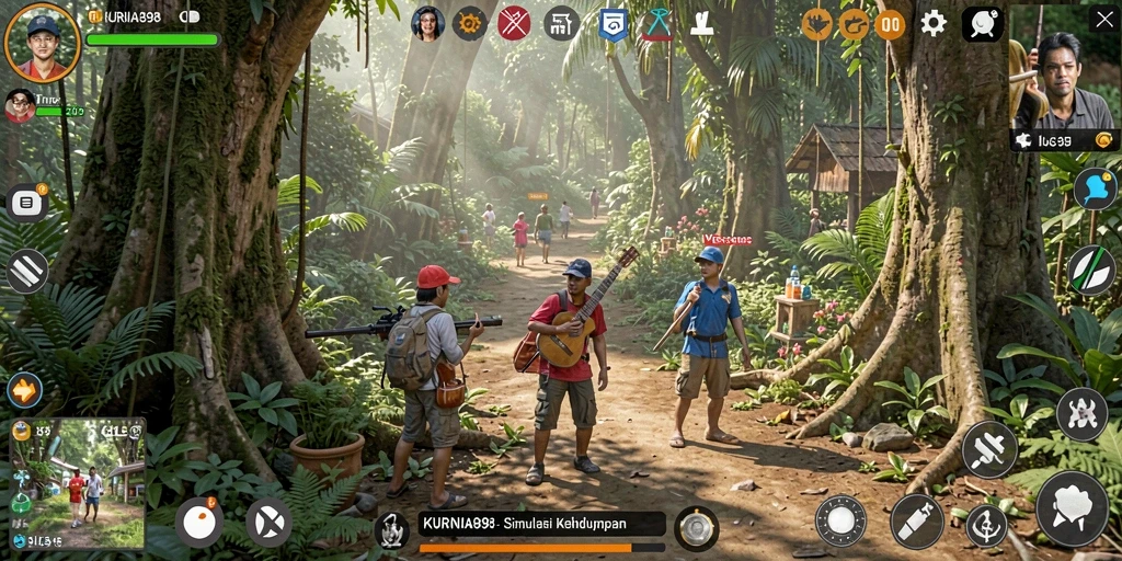 Tampilan gameplay KURNIA898 yang menampilkan simulasi kehidupan sehari-hari.