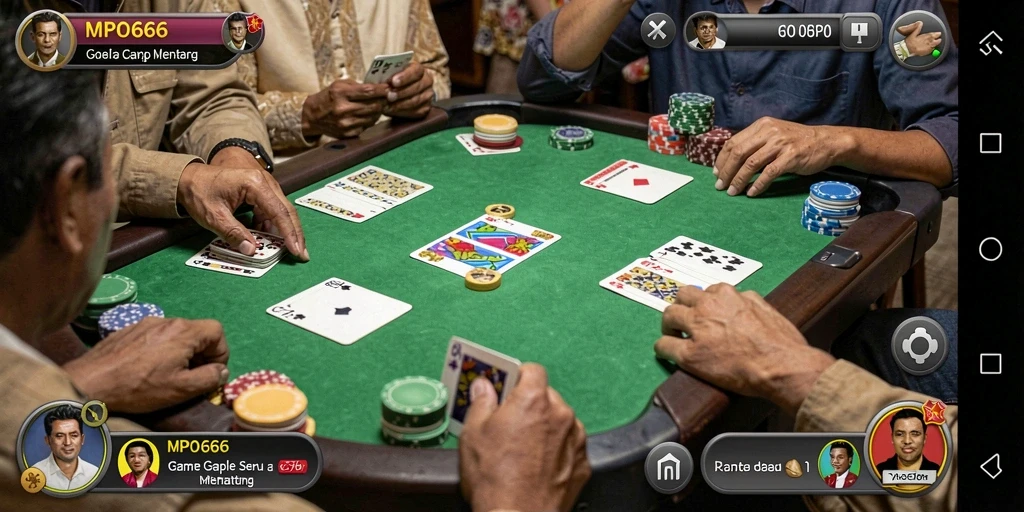 Tampilan gameplay seru di MPO666 saat bermain Gaple.