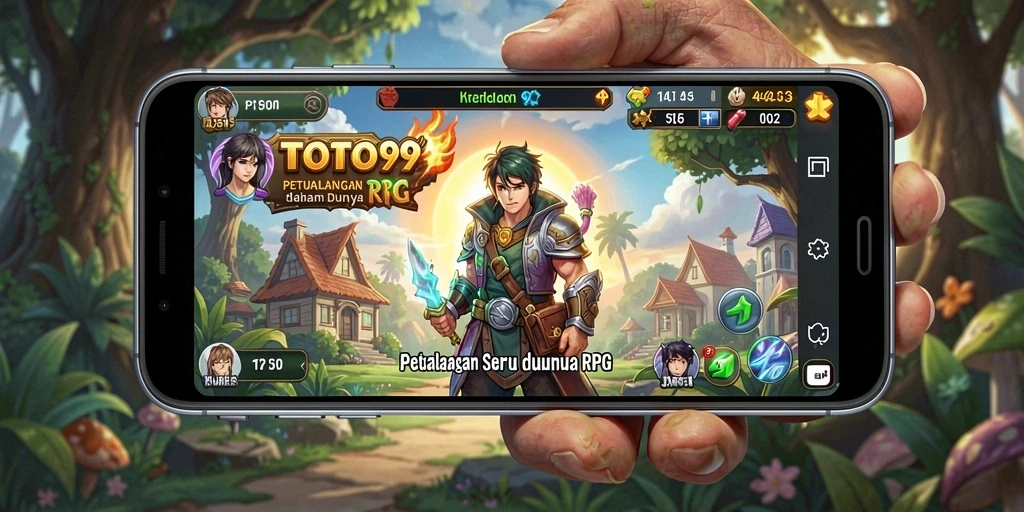 Screenshot utama TOTO99 menampilkan aksi epic dalam pertarungan RPG.